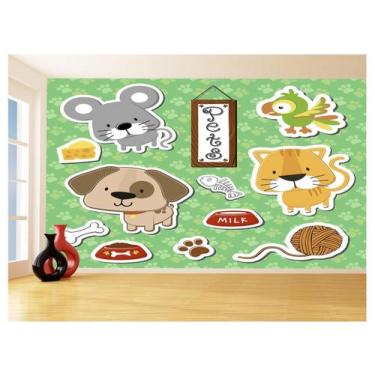 Imagem de Papel De Parede 3D Infantil Bichinhos Pets Fofo 3,5M Azs244 - Você Dec