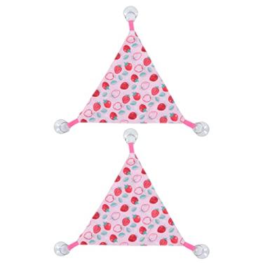 Imagem de Zerodis Rede de Espreguiçadeira Suspensa para Animais de Estimação Com Ventosa, Acessório de Escalada para Cobaia, Hamster, Lagarto, Design de Morango Tapete de Cama para Animais de (morango rosa