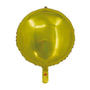 Imagem de BALAO HOLOGRAFICO REDONDO C/CANUDO DOURADO 18"