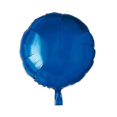 Imagem de BALAO METALIZADO REDONDO C/CANUDO AZUL 18 "