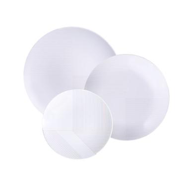 Imagem de Jogo De Pratos Tramontina Grid Em Porcelana Decorada 12 Peças