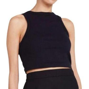 Imagem de Regata Hering Top Cropped Feminina Básica Ribana Canelada - G - Off White-Feminino