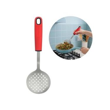 Imagem de Escumadeira Multiuso Inox e Silicone Cozinha Betty Crocker