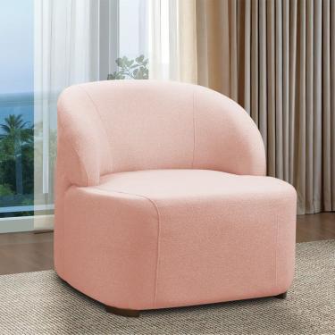 Imagem de Poltrona Decorativa Orgânica Para Sala Diully Bouclê E03 - D'rossi Rose