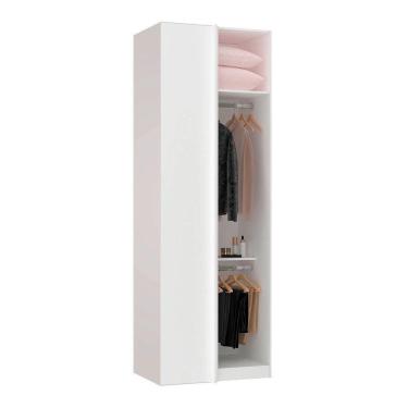 Imagem de Guarda Roupa Closet Sem Porta Canto Reto 80,4Cm 2 Cabideiros 1 Maleiro Prime Luciane Móveis