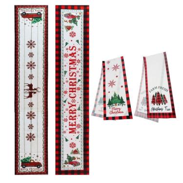 Imagem de Caminho De Mesa Tecido Decor Estampa Natalina Sortida 180cm X 35cm - Magizi