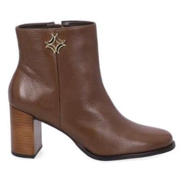 Imagem de Bota Luz da Lua Cano Curto Couro Feminina-Feminino