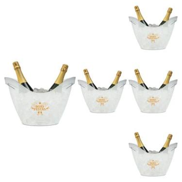 Imagem de Champanheira Acrílico 8L Boas Festas Acrílico Premium 5pçs - NEOPLAS, 