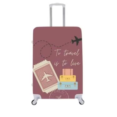 Imagem de Capa de Mala Personalizada Mapas Estilo e Proteção Para Suas Viagens Bagagem (P - M - G) (MAPA 2, P - ATÉ 55 CM)