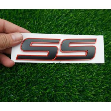 Imagem de 1 peça de reposição para crachá 3D emblema SS para porta da frente para 2006-2010 Impala Equinox HHR Carlo SSR Trailblazer 15211285 tamanho Origianl (Redline)