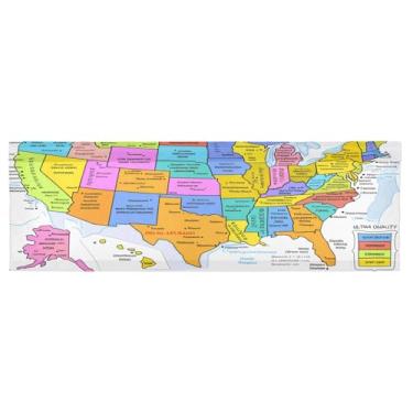 Imagem de Qilmy Cortinas de sanefa de mapa do mundo colorido para cozinha ou banheiro, sanefas de tratamento de janela com bolso para varão 137 x 45 cm para filtragem de luz, sala de estar, quarto377