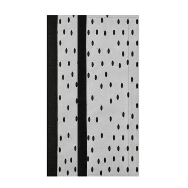 Imagem de STAYTOP 2 peças de capas de maçaneta de geladeira de bolinhas pretas e cinza, capas de maçaneta para geladeira e forno de micro-ondas, mantenha seu aparelho de cozinha limpo de pingos, óleo