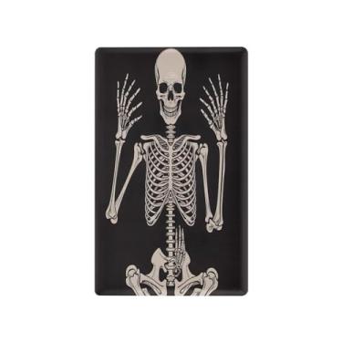 Imagem de Wassud Placa de cobertura de interruptor de luz de esqueleto humano, 1 capa de tomada em branco placa de parede decorativa decoração de casa sala de estar quarto