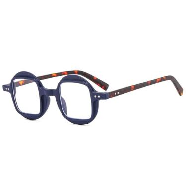 Imagem de Óculos de Sol Redondos Bicolores Estilo Punk Masculino com Lentes Transparentes Degradê e Rebites para Mulheres, Proteção UV400, Ideais para Esportes ao Ar Livre, Corrida e Ciclismo, Estampa de Leopar