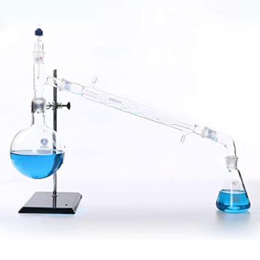 Imagem de LMJYU Destilador de laboratório de 1000 ml, unidade de destilação, conjunto de destilação de vidro puro, equipamento de experimento químico, equipamento de ensino