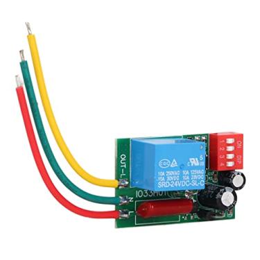 Imagem de Pissente Interruptor de Relé, Temporizador Ajustável Com 16 Modos de Atraso de 1min a 480min, 1 Canal de Saída 7A 10A para Ventilador Resfriador de Motor (Sem invólucro)