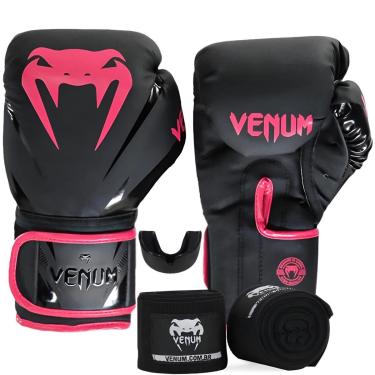 Imagem de LUVA MUAY THAI BOXE KICKBOXING NEW IMPACT EVO PINK l BANDAGEM l PROTETOR BUCAL l VENUM-Unissex