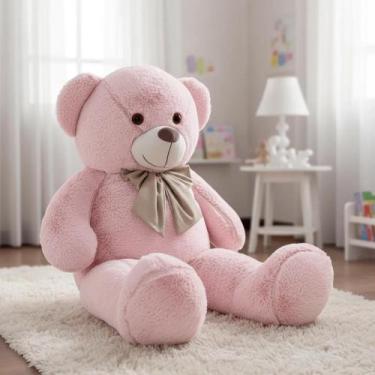Imagem de Urso De Pelucia Teddy Gigante Laço Removível Hipoalergênico - Miguel b