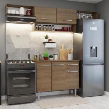 Imagem de Armário de Cozinha Completa 225cm Emilly Madesa 01, Rustic