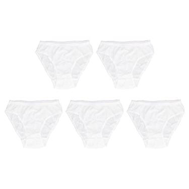 Imagem de 5 peças de roupa íntima feminina descartável de algodão puro para maternidade calcinha descartável GG