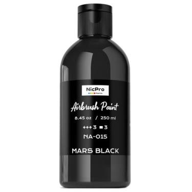 Imagem de Tinta Airbrush Nicpro Black Opaque 250ml de acrílico à base de água