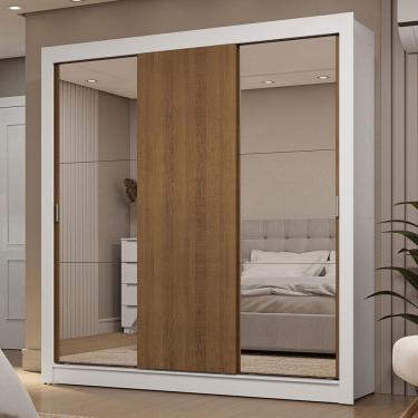 Imagem de Guarda-Roupa Casal 3 Portas de Correr com Espelhos 2 Gavetas Sublime Madesa