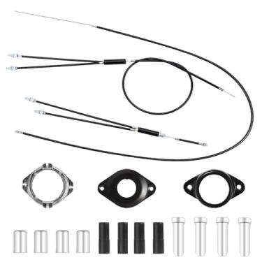 Imagem de HUAREW BMX Bike Gyro Cabo de freio dianteiro + traseiro (superior + inferior) com kit completo de rotor giratório, linhas de freio de bicicleta BMX colocar fio e substituição da carcaça para a maioria