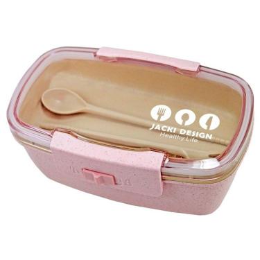 Imagem de Pote Marmita Ecológica Com Divisória 800ml Jacki Design Rosa