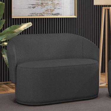 Imagem de Sofá 2 Lugares Namoradeira Orgânica Para Sala Malu Bouclê M11 - D'rossi Cor Grafite