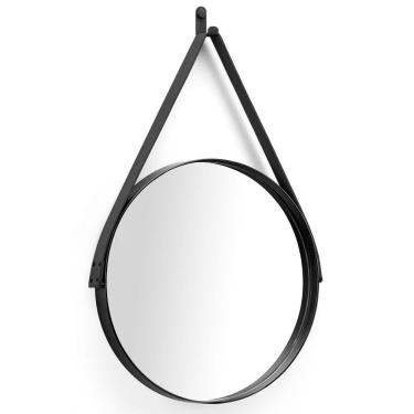 Imagem de Espelho Redondo 35cm Decorativo Adnet Preto Escandinavo