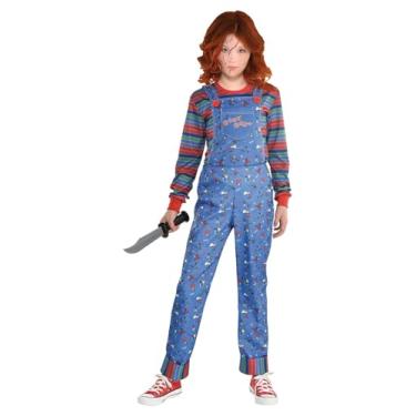 Imagem de Party City Chucky Costume for Girls - Child’s Play Scary Halloween Costume with Jumpsuit & Striped Shirt - Costumes for Halloween, Birthday Parties & Themed Event