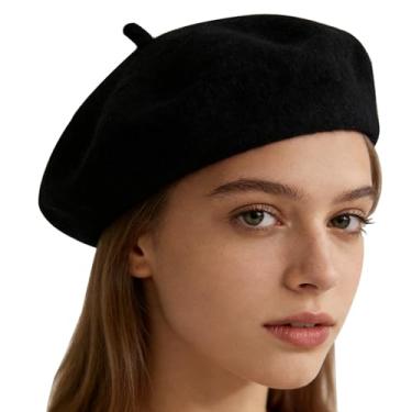 Imagem de Mealah Boina francesa feminina e masculina – chapéu francês de inverno para Halloween-Mime-Artist-Costume, Preto, M