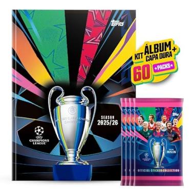 Imagem de UEFA Champions League 2026 Álbum Capa Dura BLACK + 360 Figurinhas