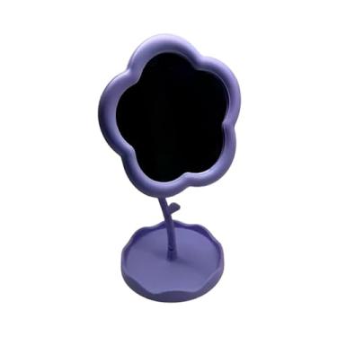 Imagem de Espelho de Mesa para Maquiagem Formato Flor Decorativo Cor:Roxo