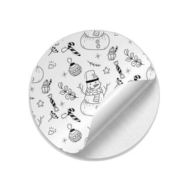 Imagem de Ladrilho Decorativo de Cerâmica Natalino Estampa Doodle para Decoração