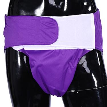 Imagem de Ymiko Fraldas de Pano para Incontinência Adulta Ajustáveis ​​reutilizáveis, Calças Respiráveis ​​para Homens e Mulheres (Roxo Escuro)