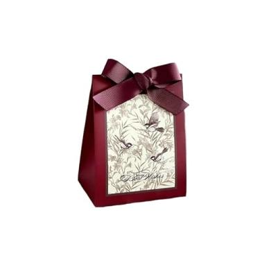 Imagem de GTIANHE-TAN Pequenos sacos de presente com alças para lembrancinhas de festa, sacos de papel a granel para artigos de festa de aniversário e ocasiões (vermelho)