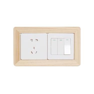 Imagem de Capas de tomada de madeira pintáveis placas de parede grandes para interruptor de luz decorativas rústicas para renovação de casa de fazenda placas de interruptor e capas de tomada para interiores