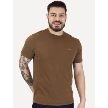 Imagem de Camiseta Calvin Klein Jeans Masculina Light New Logo Marrom-Masculino