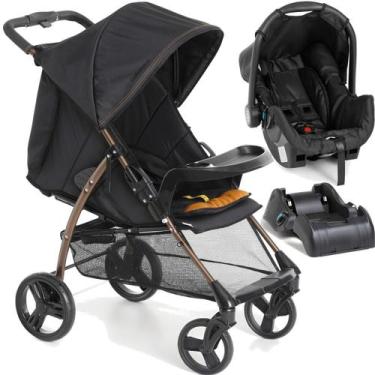 Imagem de Carrinho com Bebe Conforto Base Galzerano San Remo Preto Cobre