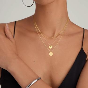 Imagem de Colar com pingente feminino, colar gargantilha elegante | colares de ouro/prata para mulheres, joias da moda | Presente de festa, banhado a ouro 14 quilates/banhado a prata, Standard, Latão, Sem Pedra