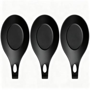 Imagem de 3 conjuntos de descanso de colher de silicone resistente ao calor suporte de utensílios de cozinha TPE fácil de limpar almofada de colher multiuso prato de lanche prato de frutas