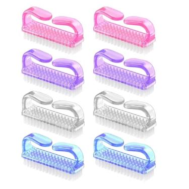 Imagem de 8 peças mini pincéis de unhas em cores sortidas para limpeza