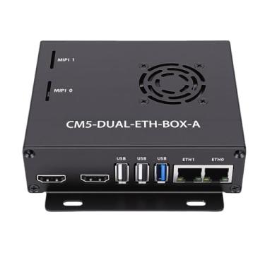 Imagem de Cosiki Placa Base Ethernet Dupla para Módulo de Computação 5, Soquete Padrão Com GPIO de 40 Pinos Com Código de Cores, Suporta Unidades M.2 NVMe Saída Dupla 4K USB 3.2 Gen1 1000M (plugue americano)