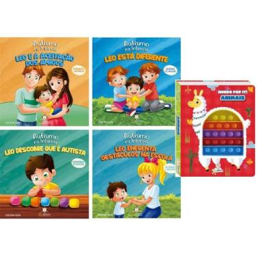 Imagem de Coleção autismo na infância + pop it! animais - Kit de Livros, 3
