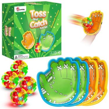 Imagem de Conjunto de jogos Toss and Catch Ball LED punkdog com luvas para crian