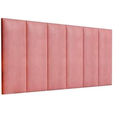 Imagem de Cabeceira Painel Imperial Estofada Suspensa Suede Casal 1,40m (Rosa)
