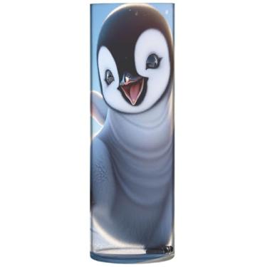 Imagem de Vasos cilíndricos animais pinguim fofo decoração de casa vasos de plástico personalizado floral moderno decoração de quarto, 30 cm x 9,9 cm
