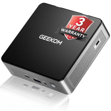 Imagem de GEEKOM Mini PC Air12 com Intel N100, cobertura de 3 anos, 16GB DDR5 RAM 512GB PCIe M.2 NVMe SSD, mini computador desktop doméstico/negócios, tela tripla 4K/HDMI/WiFi 6/BT5.2/slot SD/VESA