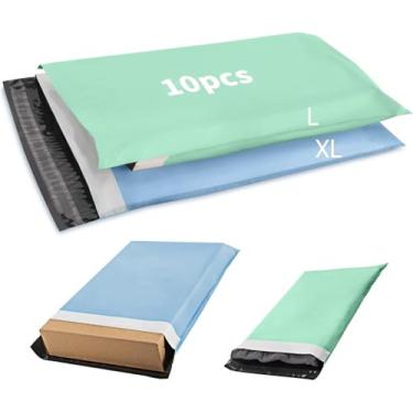 Imagem de 10 sacos de envio, envelopes coloridos, sacos de envio autoadesivos e à prova d'água, caixas (por 5 peças: 32 x 45 cm 38 x 52 cm)